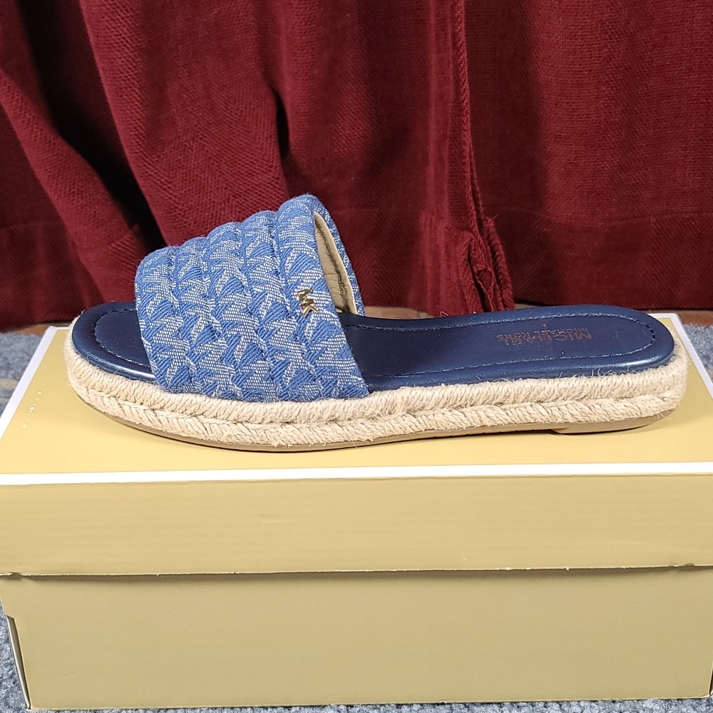 Michael Kors Denim Jacquard Royce Slide
